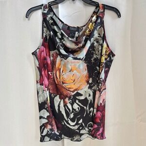 Spense Petite Floral Cowl Neck Sleeveless Top Women‎ Large Whimsigoth Y2K 19717